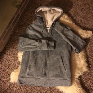 Fleece lined grey hoodie